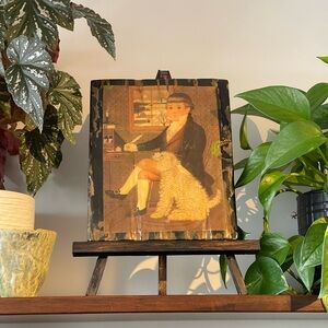 Antique Young Gentleman by Charles Wysocki solid wood plaque photo